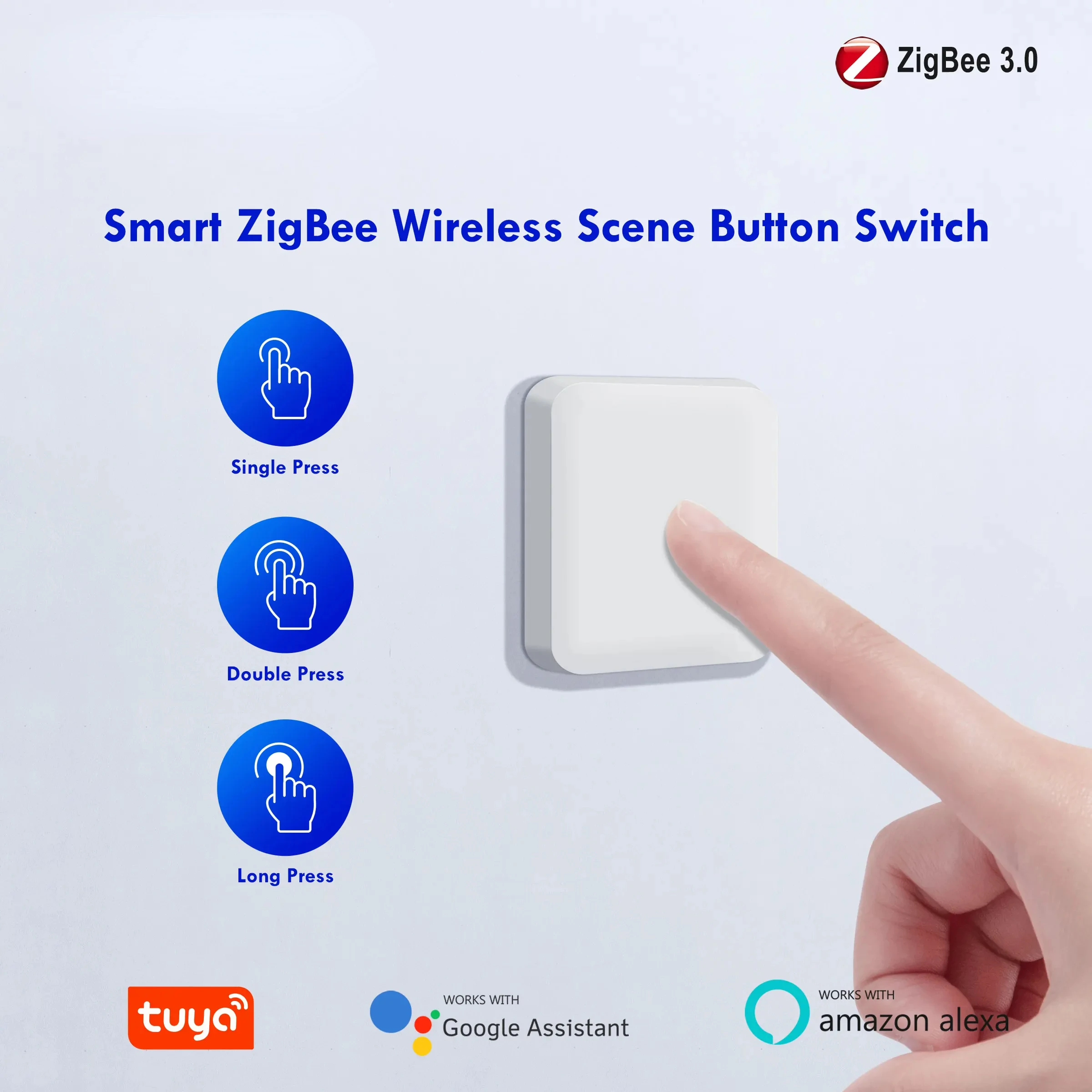 

Кнопочный переключатель сцен Tuya ZigBee, умный беспроводной 1-групповой контроллер сцен для домашней автоматизации, переключатель с несколькими сценариями