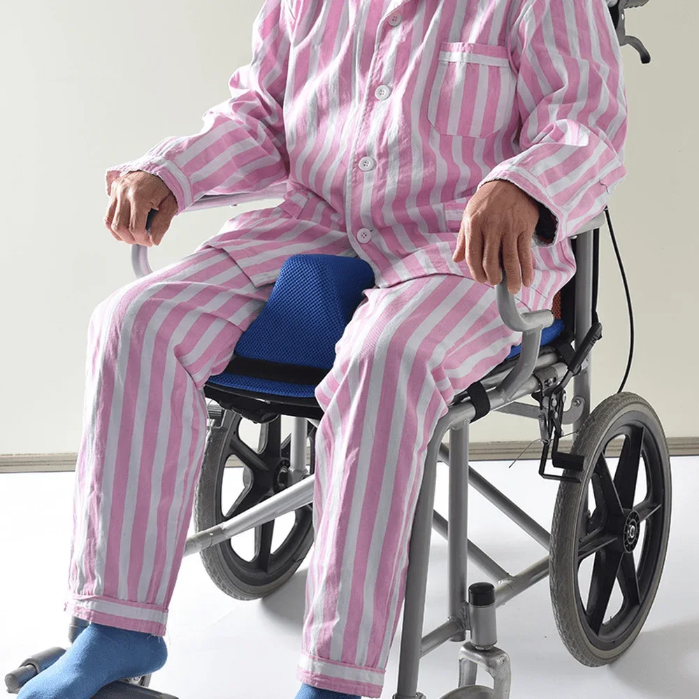 Adjustable Wheelchair Seat Cushion , Anti-Pressure, Elastic Limiter Pad with Removable Washable Cover,Blue Mesh & Black