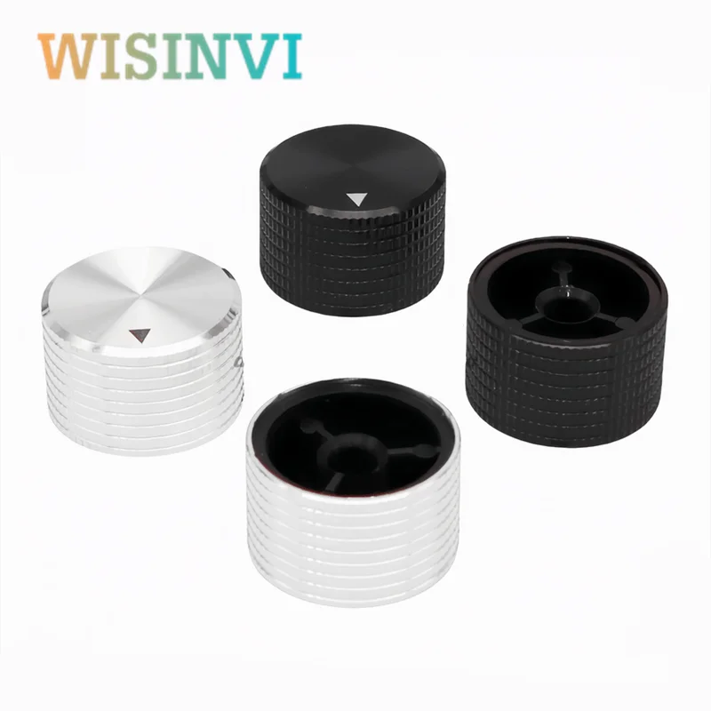 2PCS 25x15MM aluminum alloy potentiometer knob amplifier sound volume medical instrument equipment knob cap Flower axis 6mm