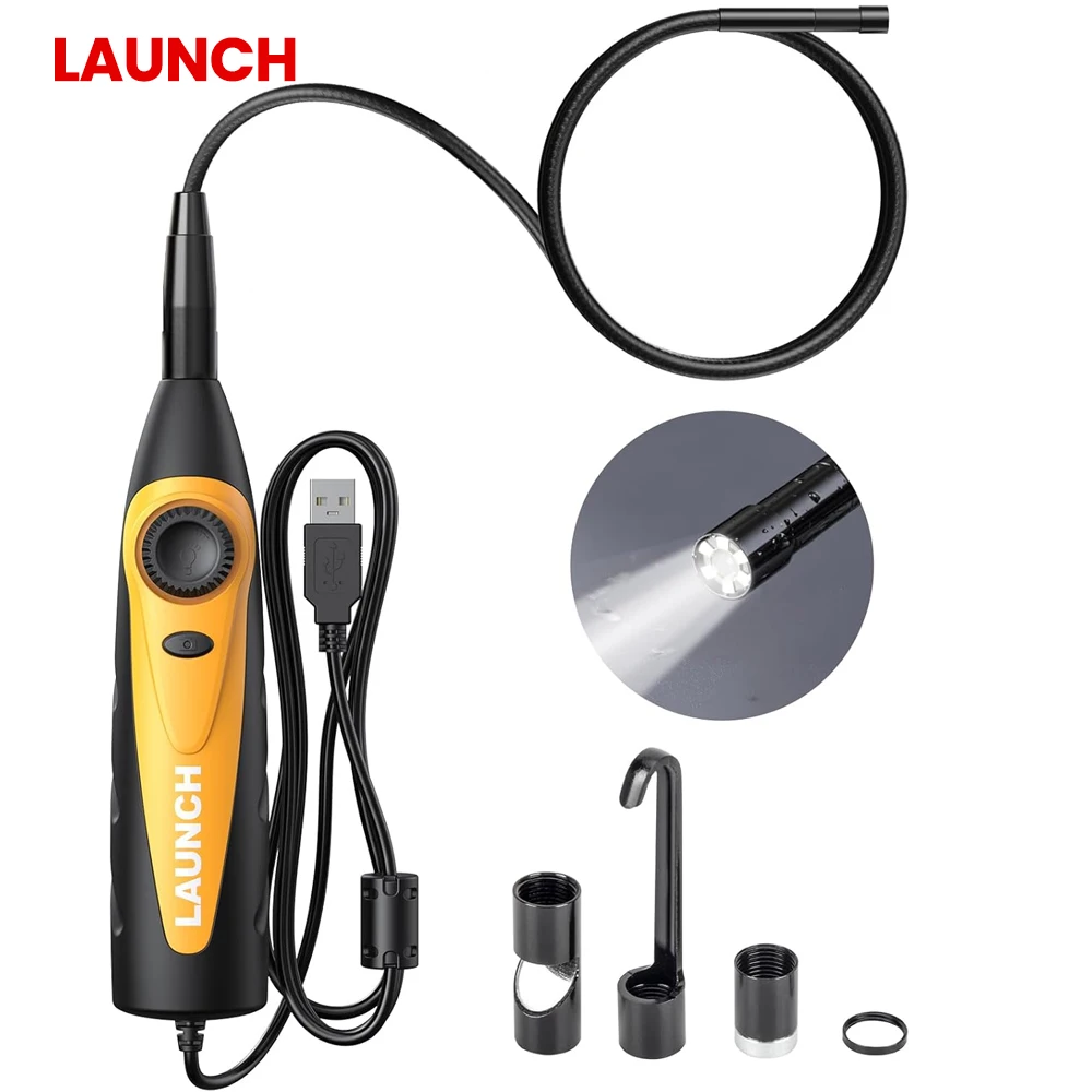 LAUNCH VSP600 Endoskop 5,5 mm ultradünn, HD-Objektiv, Videoskop mit breitem Anwendungsbereich, Boreskop, hochauflösende Mehrwinkel-Bildgebung, Ein-Klick-Schnappschuss, IP67 wasserdicht mit 2000 mm