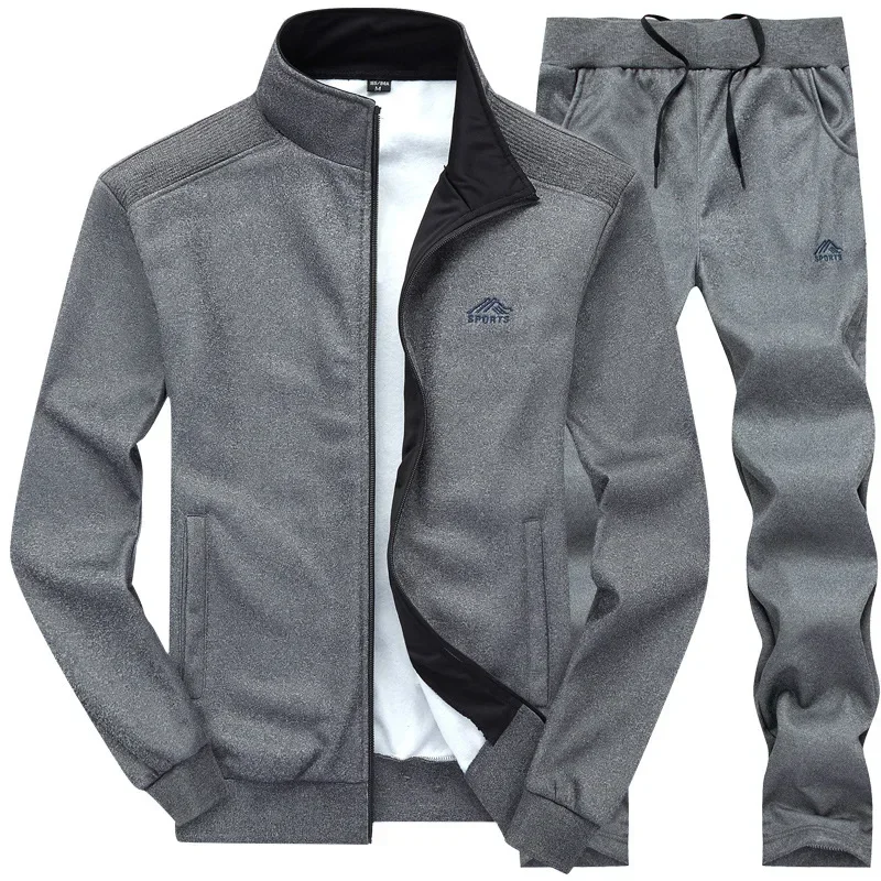 Qualityn Tracksuits Male Polyester Sweatshirt Sporting  Gyms Spring Jacket + Pants Casual Men's Track Suit Sportswear Fitness