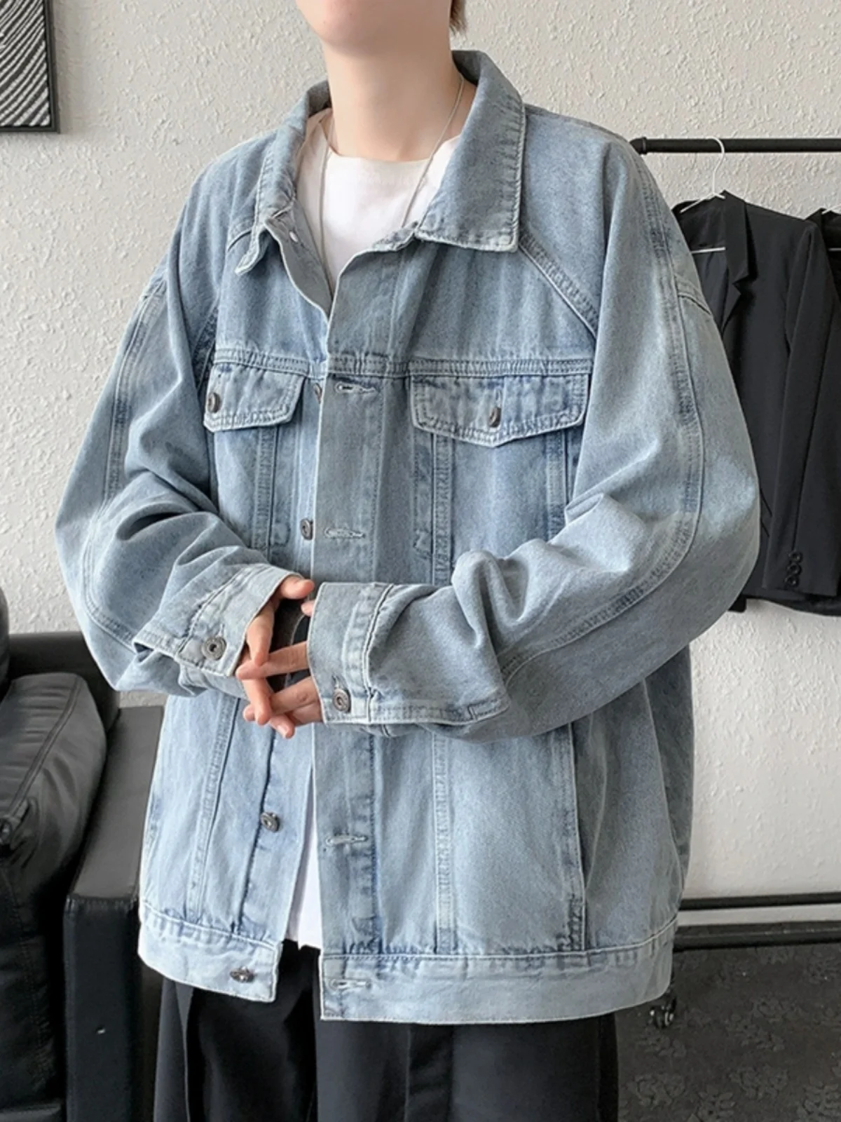 

Loose Fit Men's Denim Jaet Spring Autumn Hong Kong Sle American Casual Vintage High Street Unbranded Youth Travel Jaet