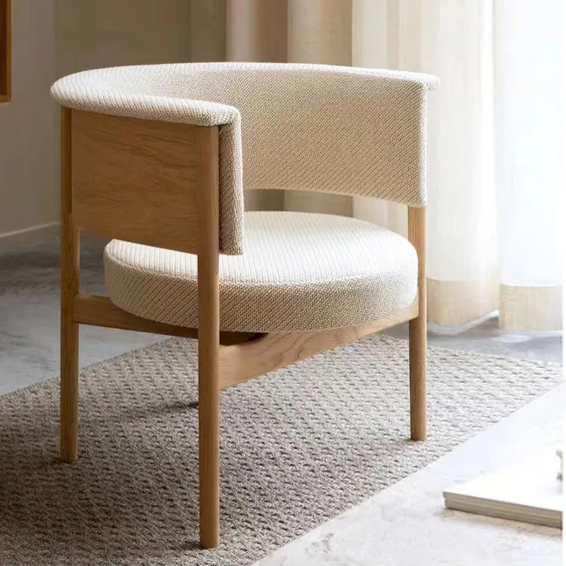 French Solid Wood Leisure Dining Chairs Modern Cream Style Homestay Hotel Dining Chair Designer Sillas De Cocina Home Furniture