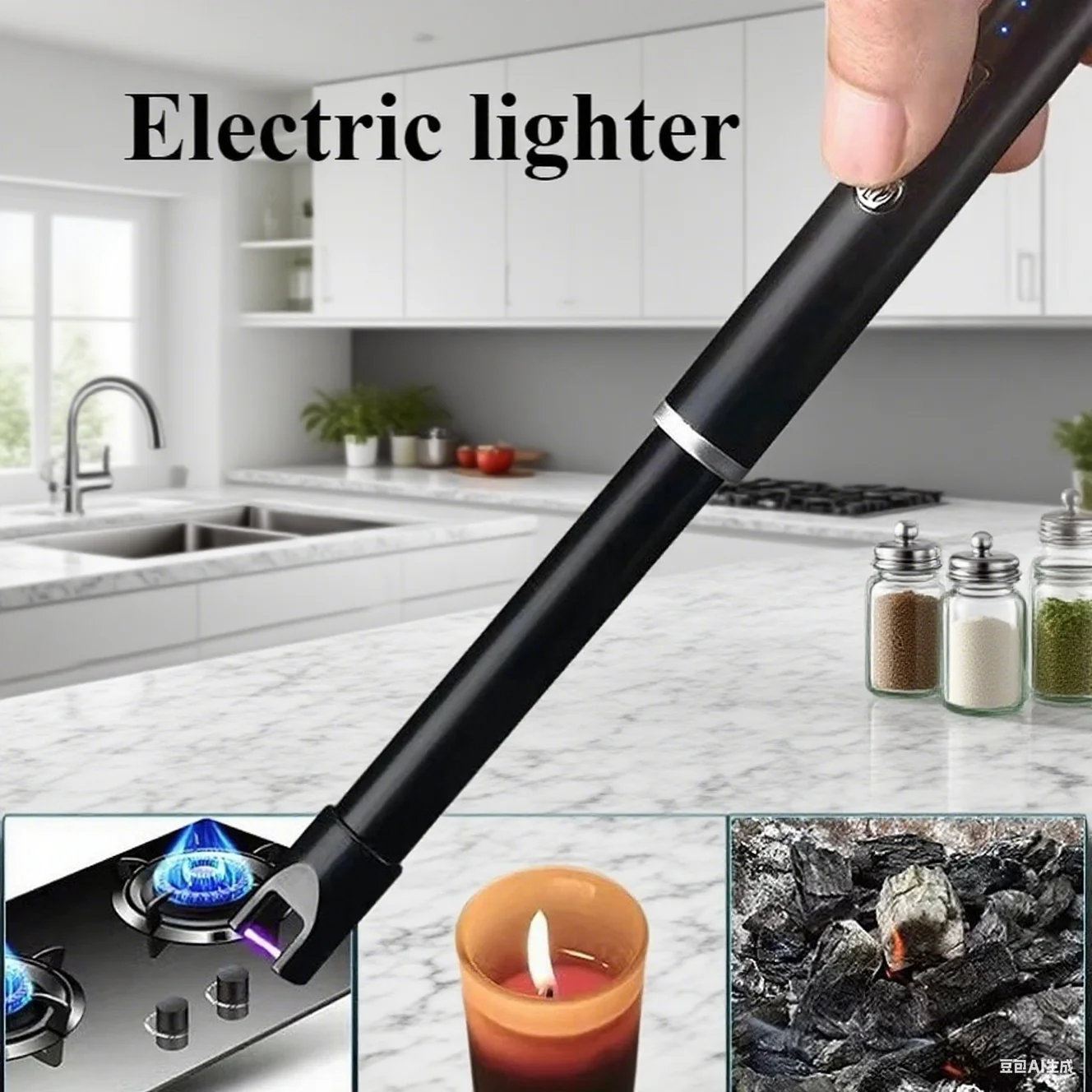 

New USB Rechargeable Arc Windproof Lighter, Kitchen Cooking Igniter, Portable Outdoor Barbecue Lighter, Cigarette Accessories