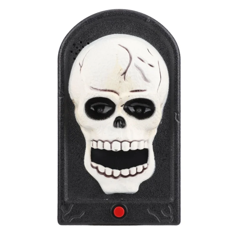 

Halloween Horror Doorbell With Light Sound Decoration Prop For Bar Haunted House Escape Room Skull Shape