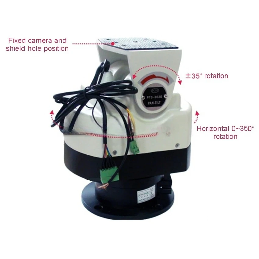Metal Load RS485 Motorized Pan Tilt Scanner Decoder Preset PTZ Horizontal Vertical Rotate for Outdoor CCTV Camera Support