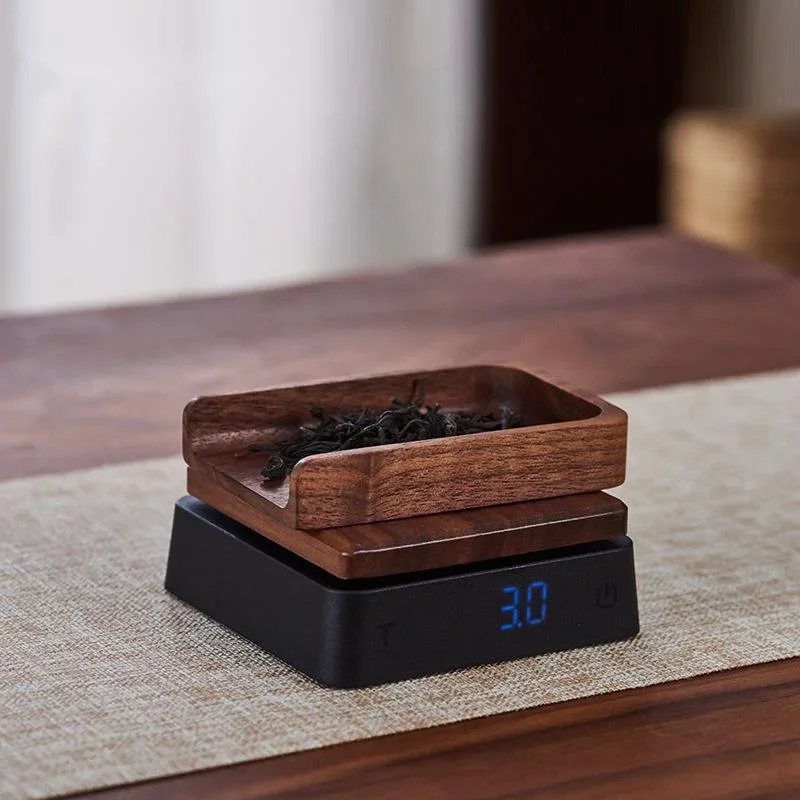 Mini Solid Wood Kitchen Electronic Scale Pu-Erh Tea Gram Household Portable Scale Coffee Bean Digital Scale