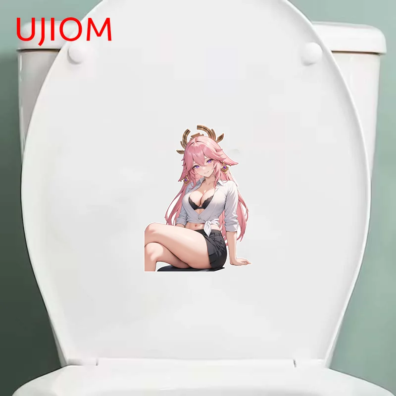 UJIOM Yae Miko Waifu Genshin Impact Wall Sticker Exquisite Seductive Lying Posture Decal Suitable For Wallpapers Decoration