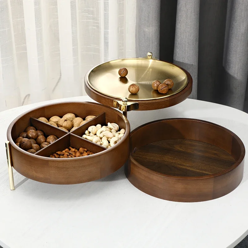 Three-layer dried fruit plate, nut storage box, household living room, tea table, and snack candy box. - view 3
