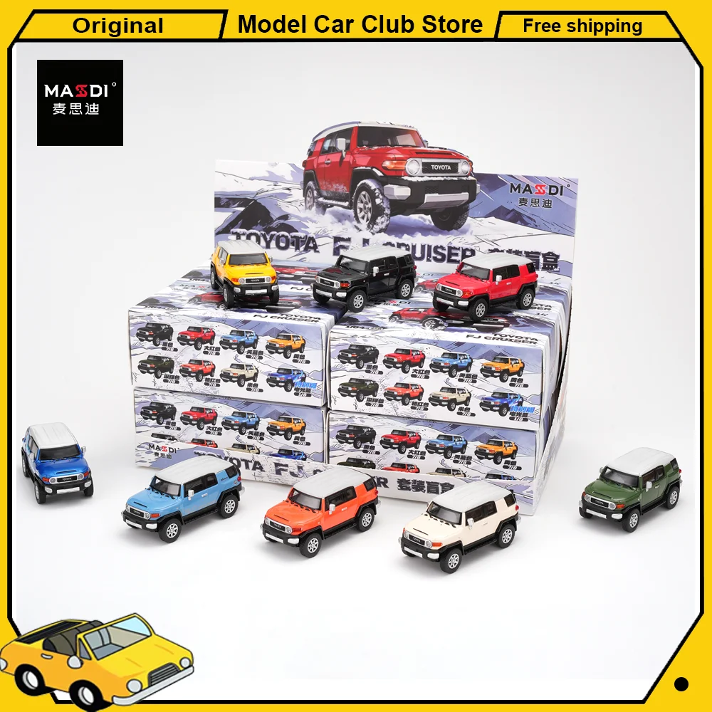 

Масштабная модель Masdi 1:64 Toyota FJ Cruiser Blind Box, внедорожник для снежных условий, литая под давлением, коллекционная, миниатюрная, из сплава, для хобби, игрушка, подарок