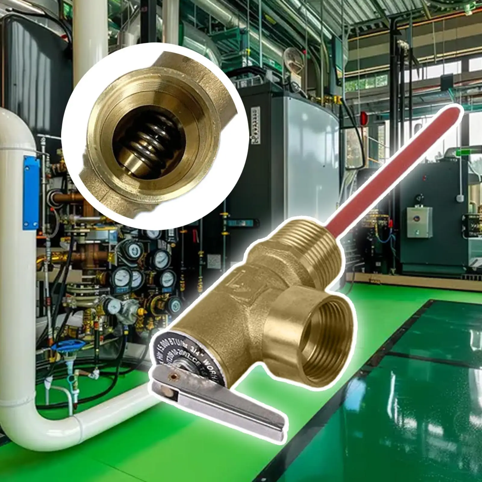 

Hot Water Tank Relief Valve, Extended Probe TPR Valve for Water Heater Boiler Plumbing, Residential Commercial Safety Valve