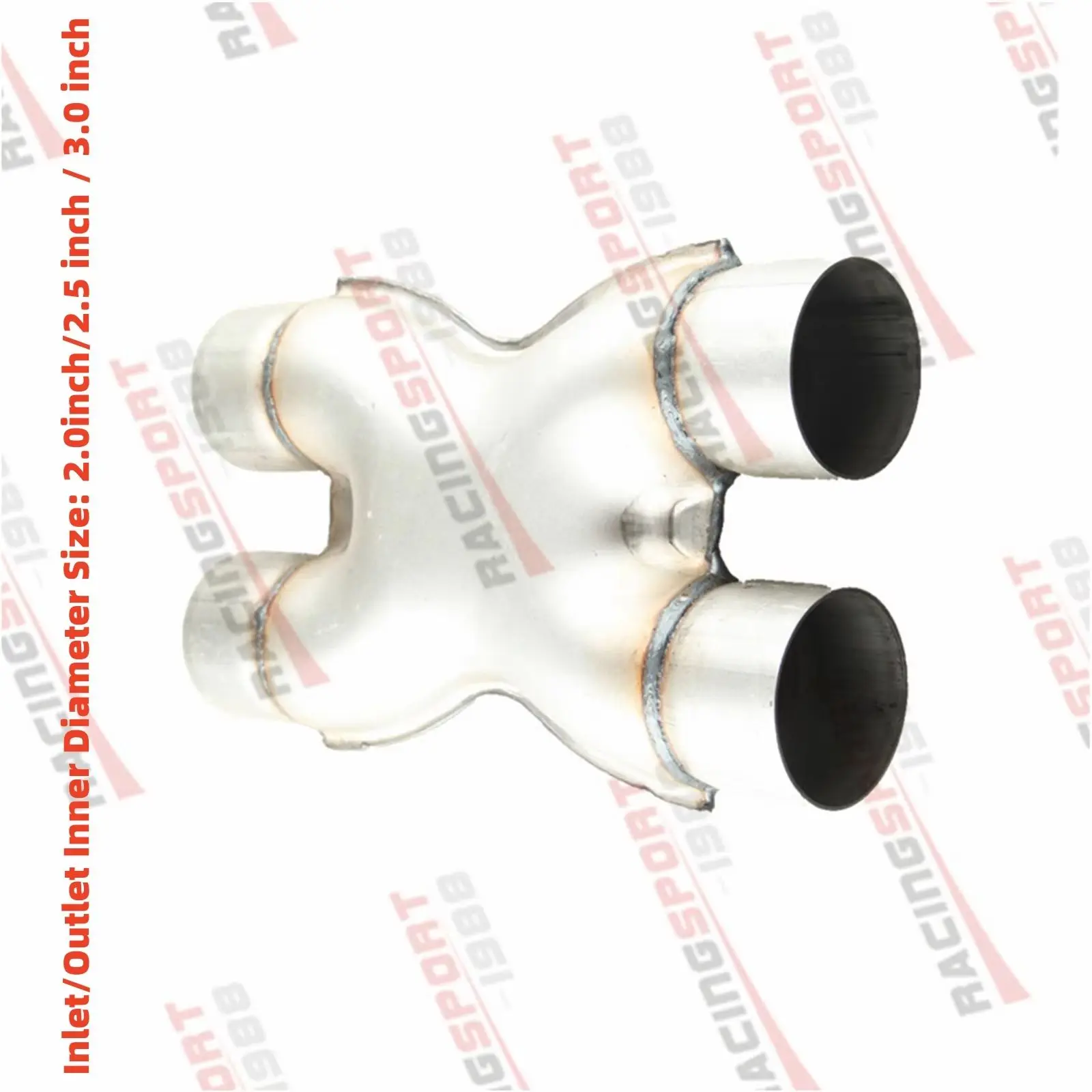 

2.25''/2.5"In/Out Exhaust System XPipe Universal 2.25/2.5Inch Dual Aluminized Muffler Tip Adapter Connecter Four Way Exhust Pipe