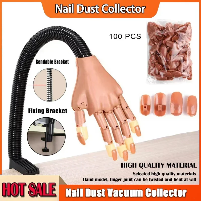 

100PCS Nail Art Practice Manicure Hand Finger Acrylic Nail Tips with Fake Nails Nail Training Equipment Set for Beginners