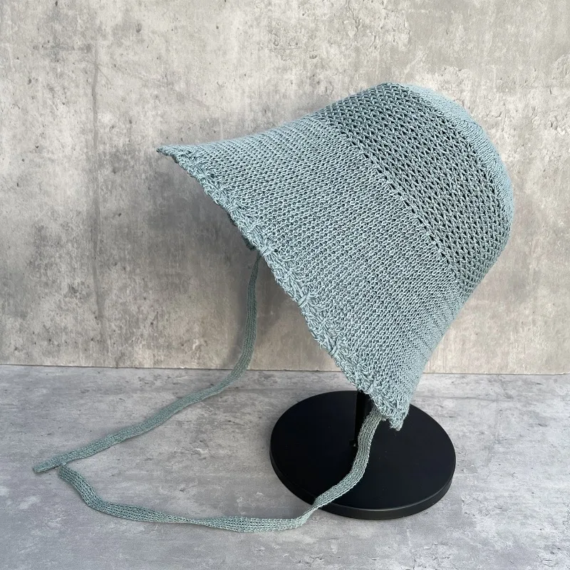 Women's Summer Back Slit Hollow Out Tie Lightweight Bucket Sun Hat