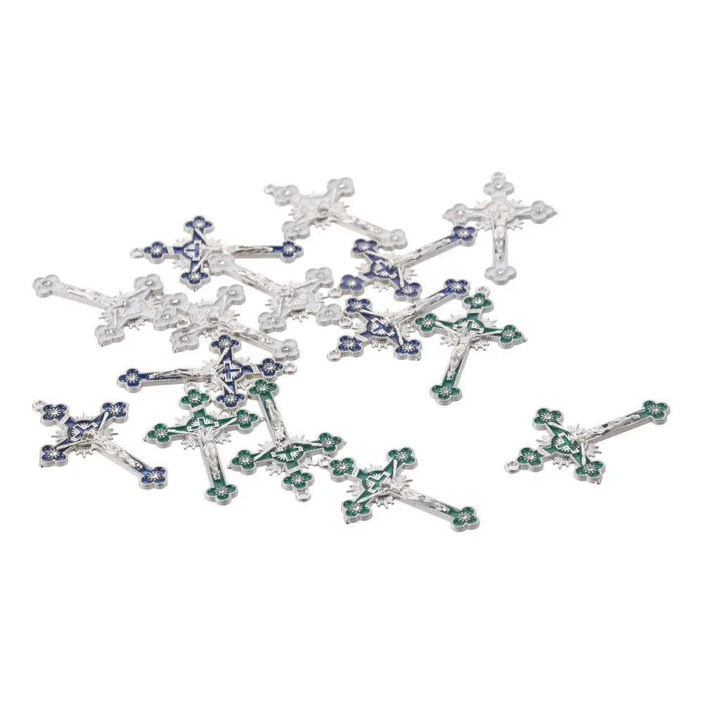 

Alloy Cross Charms Pendant for Jewelry Making Blue, white, green Crucifix Pendants Alloy Cross Charms Jewelry Accessories