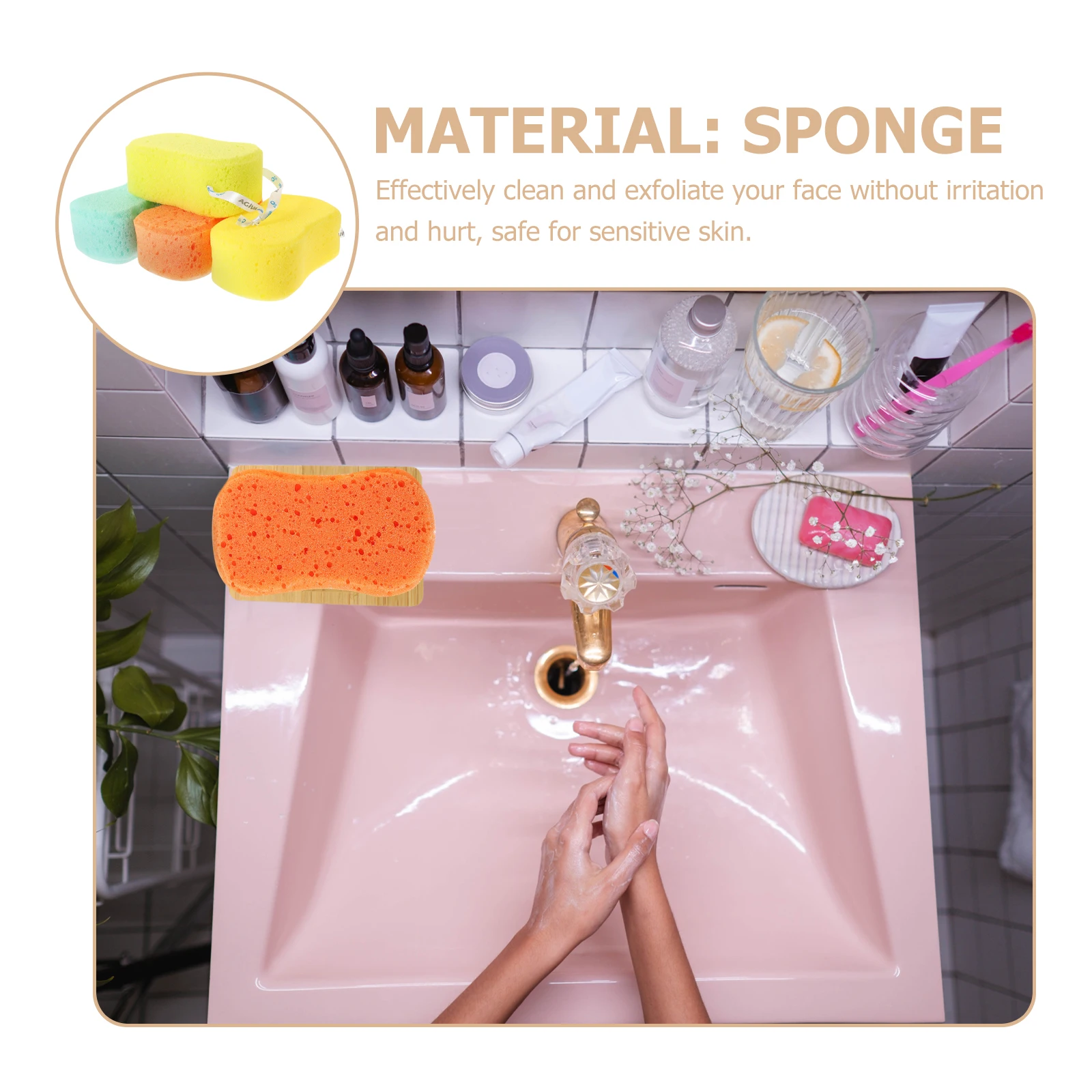 

4Pcs Natural Loofah Exfoliating Sponge Pads Soft Elastic Strap Shower Scrubber Bath Pad for Body Horniness Removal