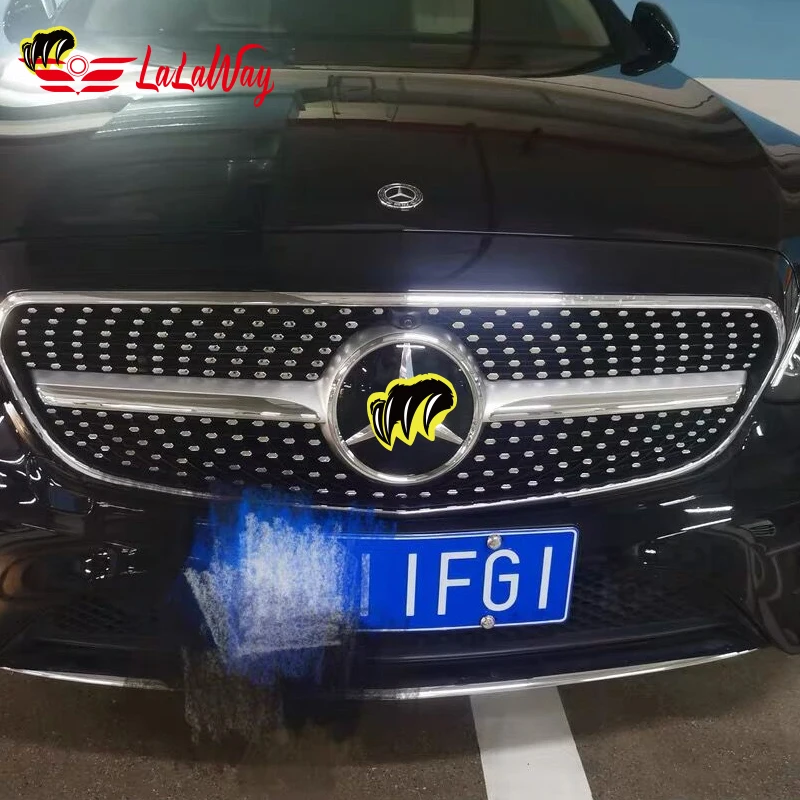 For Benz E A C Series CLA GLC GLA C260L E300L Upgrade To GT AMG GTR ,Honeycomb Mesh Fog Light Open Vent Grille Intake Cover