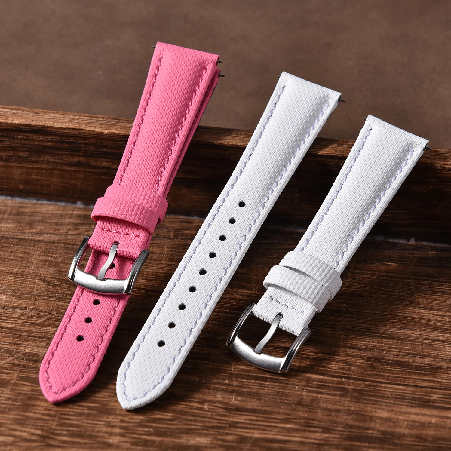 

For Delugs Universal Sailcloth FKM Rubber Watch Strap 18mm 19mm 20mm 21mm 22mm Quick Release Leather Band For Omega Cartier Belt