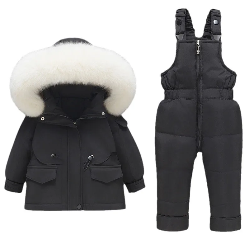 Children's Down Jacket Set for Boys and Girls 2024 New Winter Baby Down Jacket Two Piece Set