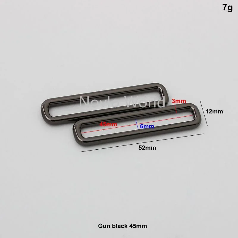 10-50pcs 3.0mm line 12*38mm 12*45mm alloy die casting long square buckle for 2021 new designer suitcase luggage connector buckle