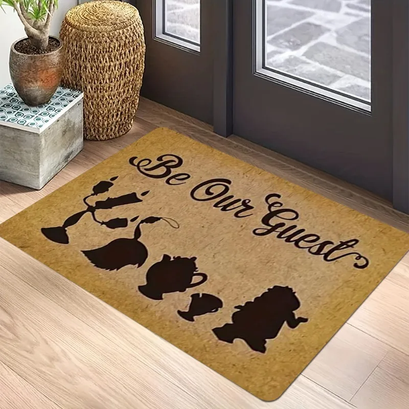 سجادة منزلية دافئة - نص ترحيب بنمط زخرفي عتيق كلاسيكي متعدد الألوان مريح للديكور الداخلي سجادة تزيين المنزل #2