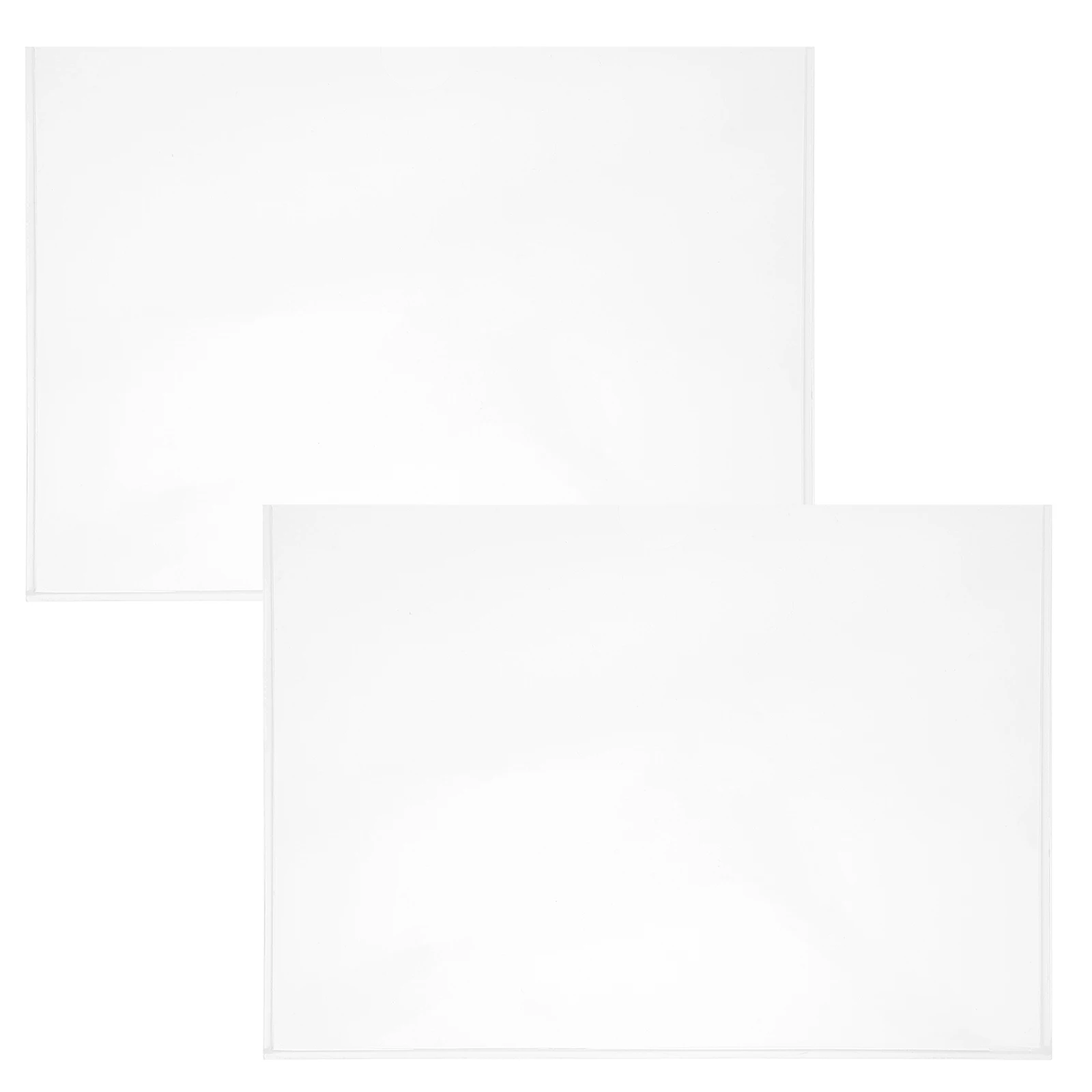 

2 Pcs Acrylic File Display Box Adhesive Pockets for Journal Bin Labels Monitor Business Card Sleeve