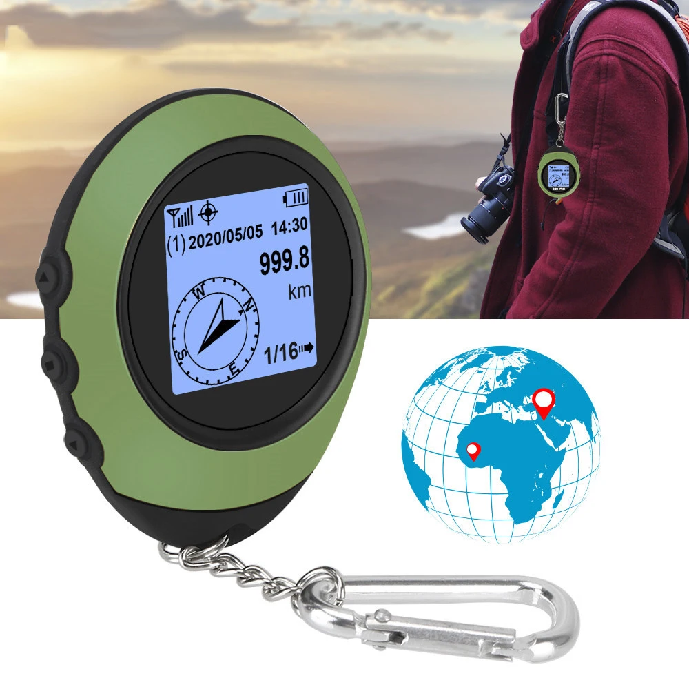 Mini GPS Recorder การปีนเขากลางแจ้ง GPS Pathfinder แบบใช้มือถืออิเล็กทรอนิกส์ Latitude และ Longitude ระดับความสูงนําทางท่องเที่ยว