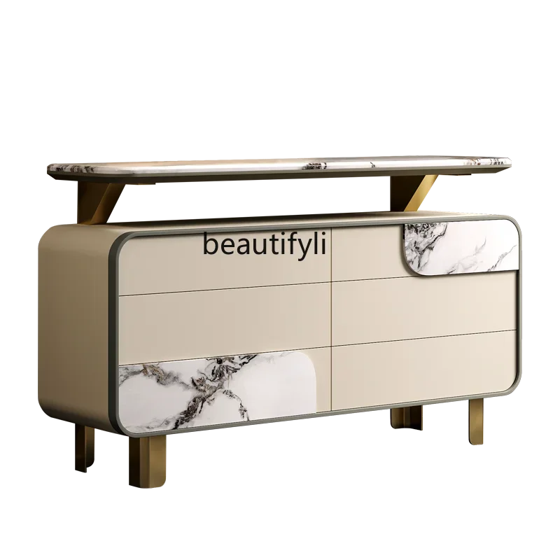 

Light luxury dining side cabinet Italian fashion living room bedroom TV cabinet storage storage senior entrance chest cabinet