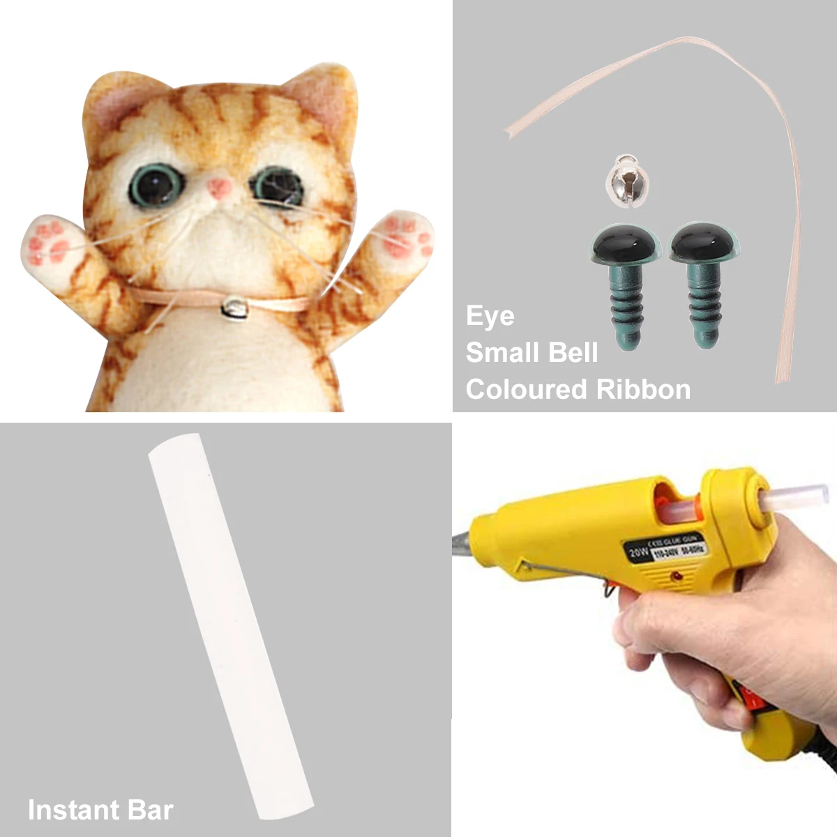 

Handmade Wool Felt Brooch Kit Cat Pattern DIY Accessories for Beginners Kids Orange Kitten Craft Set Creative Gift Home Decor