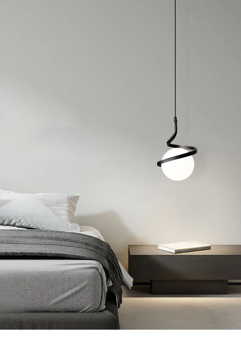 Screw Art Bedhead Pendant Light Bedroom G9 bulbs Modern Minimalist Dining Room Study Long Line Minimalist Living Room Backgroun