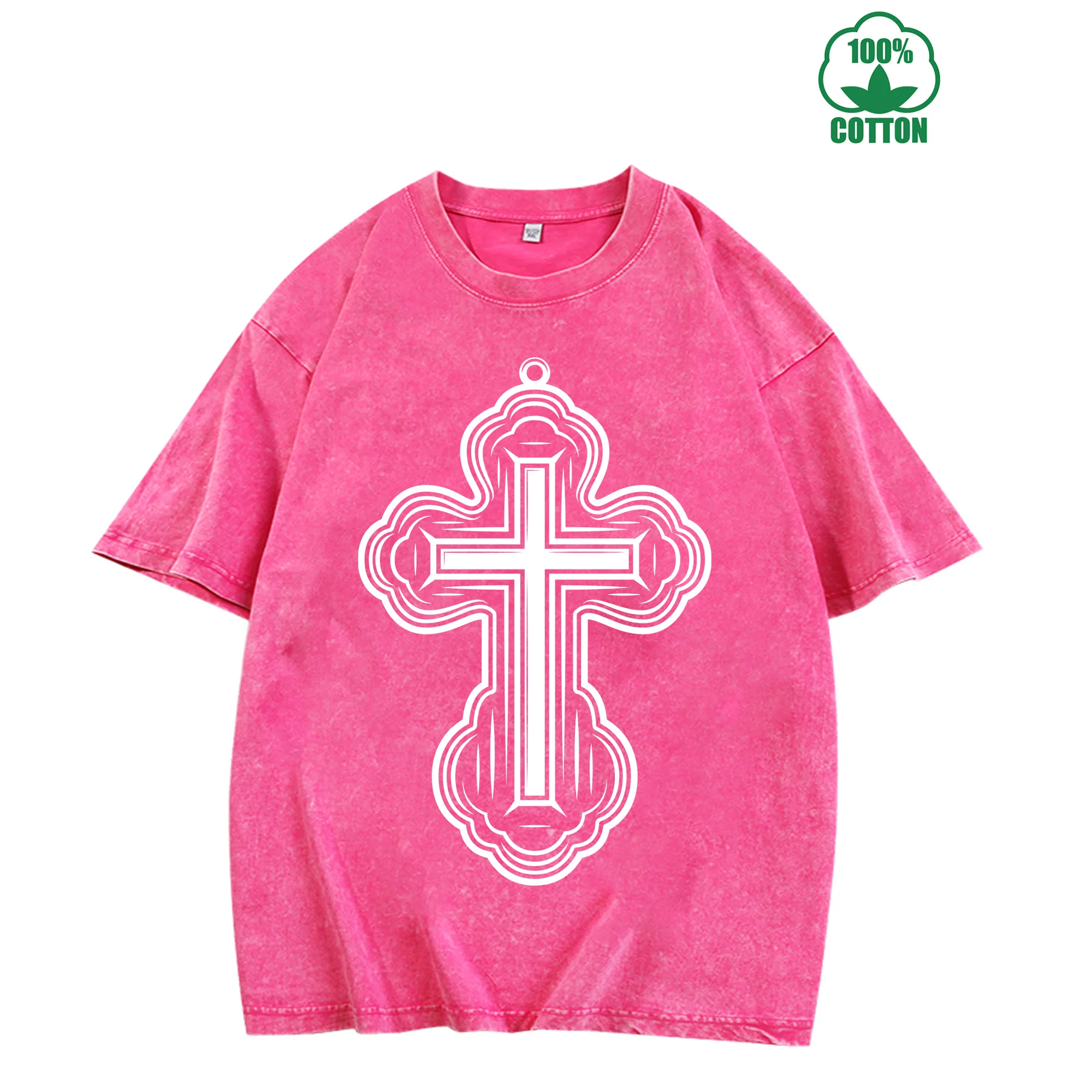 

Holy Cross New Vintage Washed T-Shirt 230g 100% Cotton Comfortable Oversized Streetwear Unisex