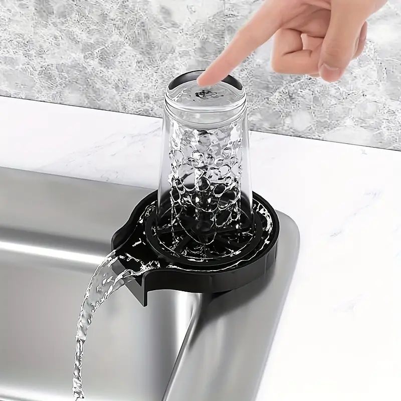  1pc Plastic Automatic Cup Washer High Pressure Glass Cleaner For Kitchen Sink Beer Milk Tea Cups 