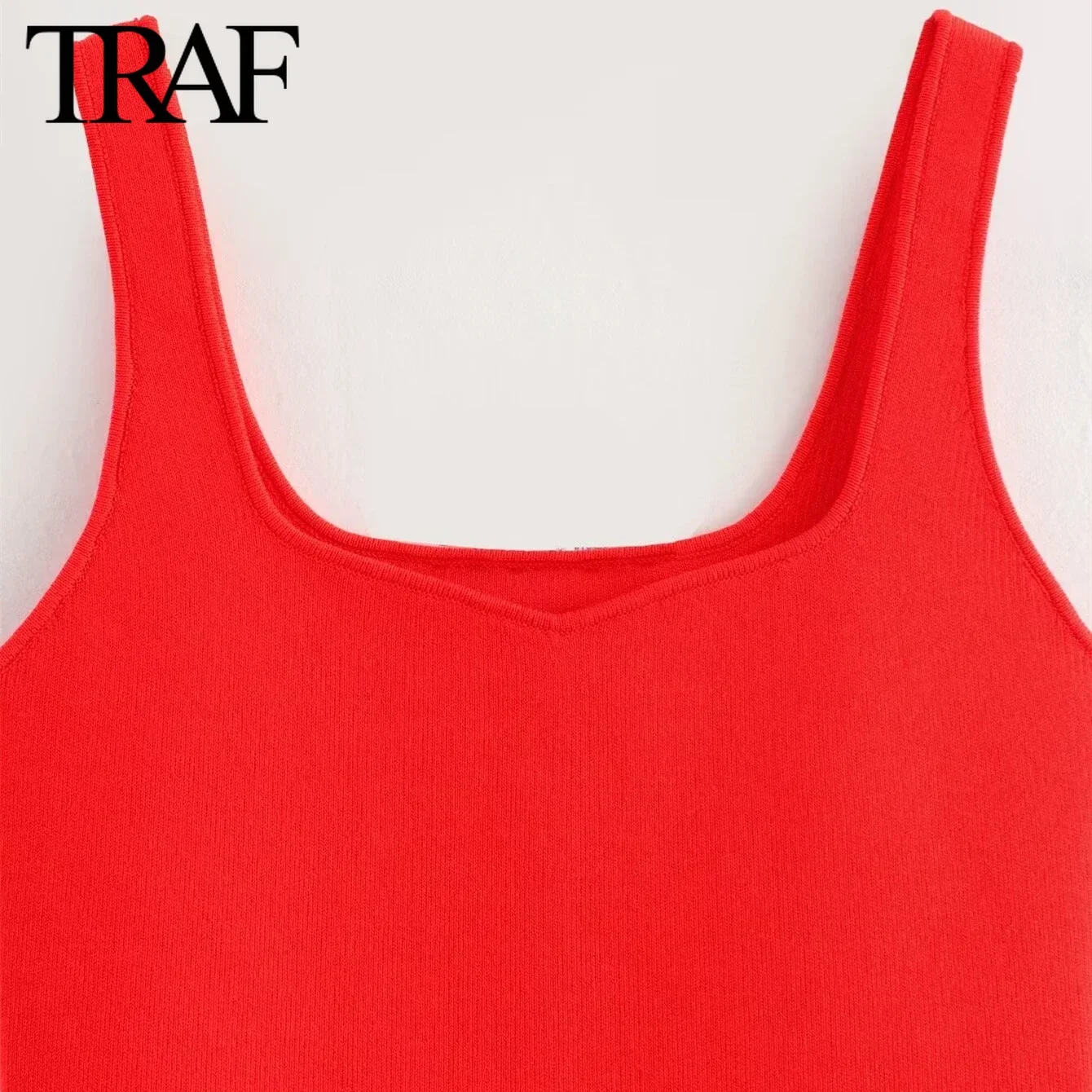 TRAF Women Fashion Summer New Solid Color Backless Sling Crop Simple Knitted Short Top Chic Female Sexy Streetwear Vest Mujer