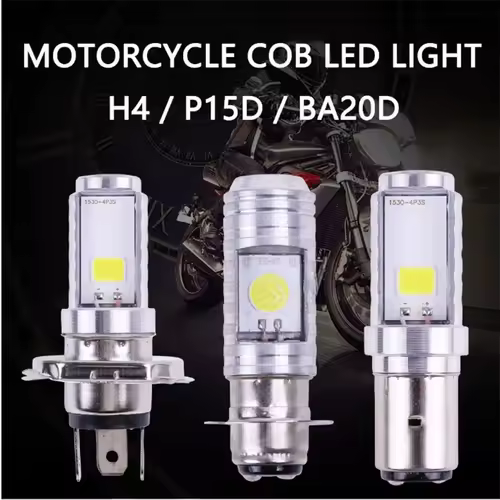 H4/P15D/BA20D 36W LED 2COB motorcycle headlight bulb 1400LM 6000K Hi/LO beam light - Image 2