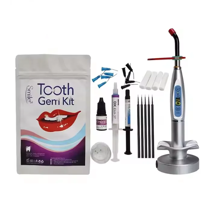 Kit Profesional de Decoración Dental DIY con Gel Ácido de 37% para Grabado, Adhesivo Fotopolimerizable y Compuesto Fluido para Joyería de Cristal
