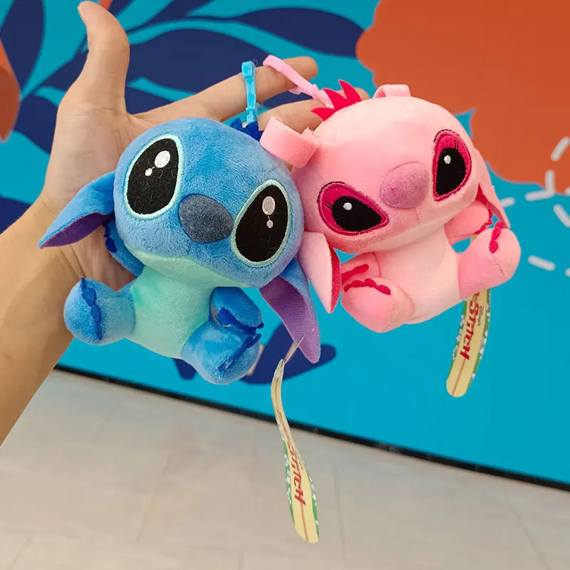 12cm Cartoon Plush Doll Stitch Doll Pendant Small Gift Keychain Doll Machine Toy Gift