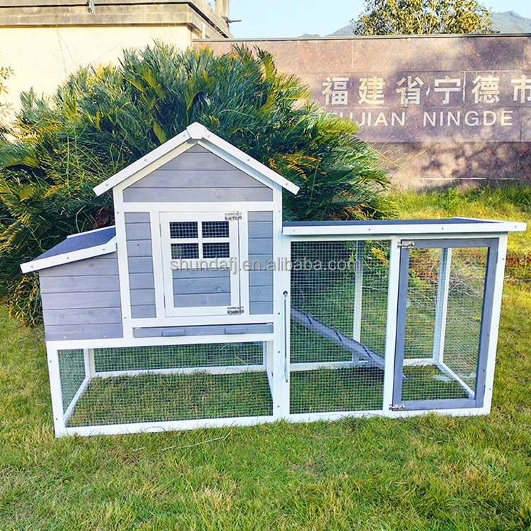 Custom SDC029 Eco-Friendly Large Wooden Chicken Coop Outdoor Solid Pattern Button Closure Home Use Run For All Seasons