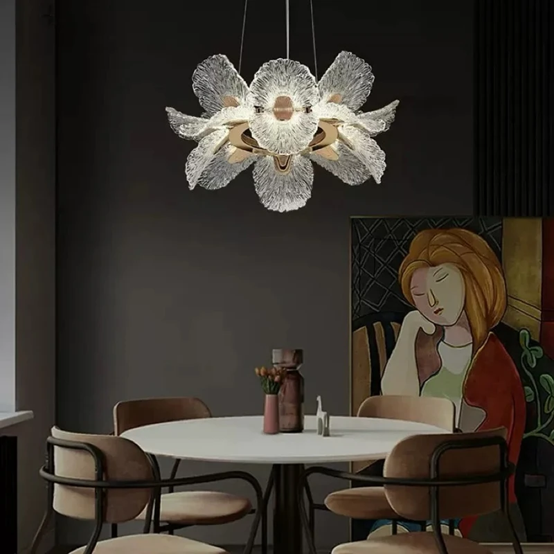 

French Luxury Round Home Decor Chandelier for Living Dining Room Carved Glass Hanging Lamps Interior Design Lighting Fixture