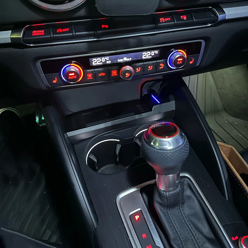 Car wireless charger for Audi A3 8V S3 2014-2020 phone Holder fast charge Mobile charging center console trim Accessories