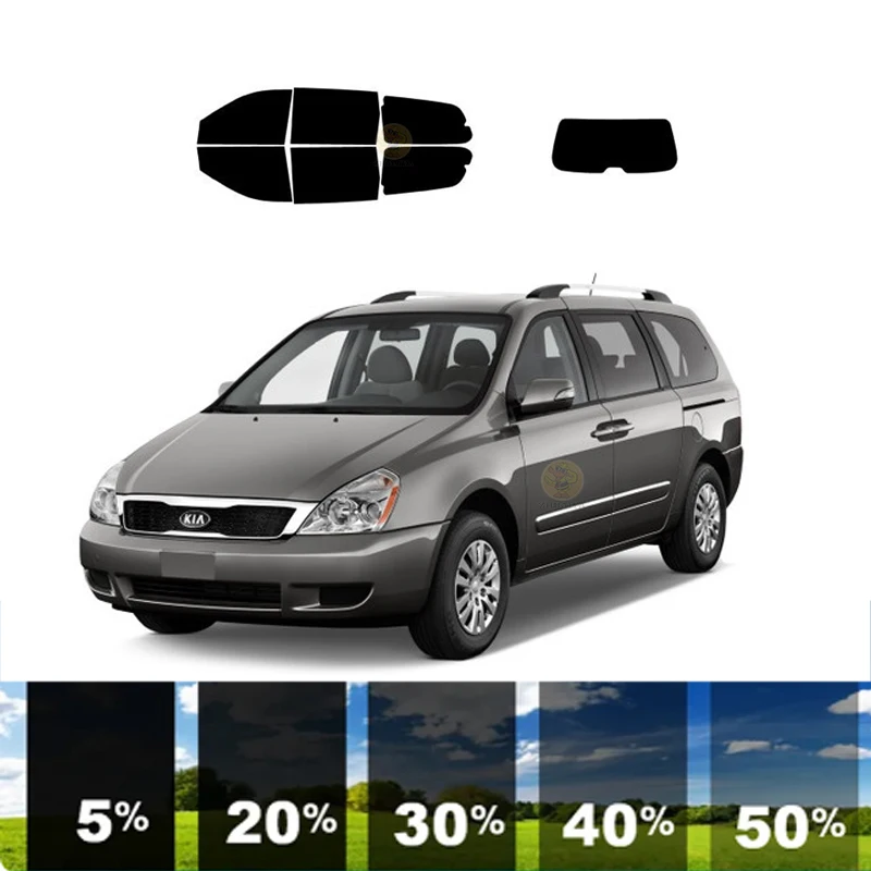 Film Teinté Prédécoupé pour Fenêtre de Voiture, Isolation Thermique Carbone, 100% UVR 5%-70% VLT, pour KIA SEWhatsApp A MINI VAN 2006-2014