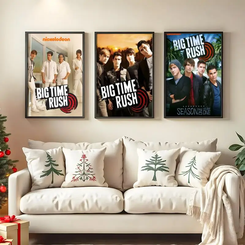 هدية ملصق Big Time Rush مع مطبوعات لتزيين غرفة النوم المنزلية وغرفة المعيشة والعرض