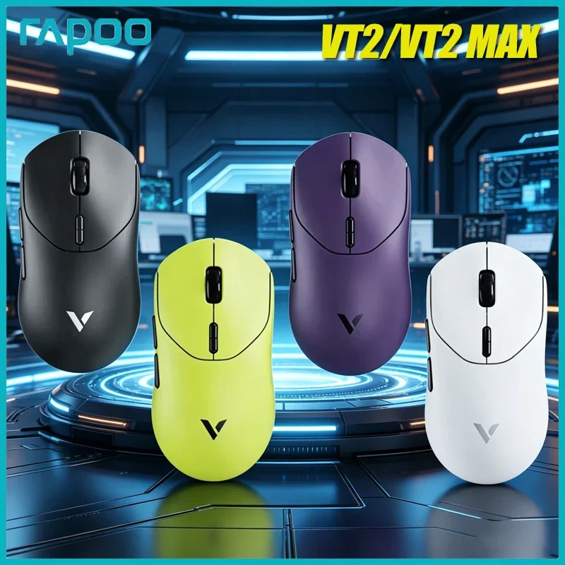 Ratón Inalámbrico para Juegos Rapoo VT2 MAX con Sensor Óptico de 8K, Diseño Ergonómico, Ligero (53g) para PC y Laptop