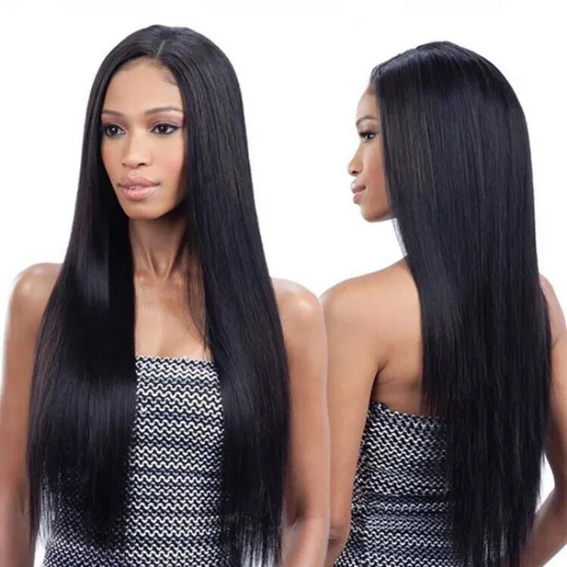 

European and American African Style Middle Part Long Straight Hair Multi-color Synthetic New Product Wig