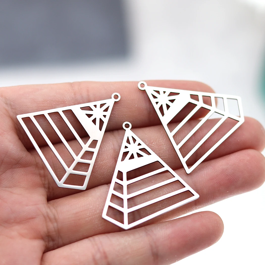 3PCS/Lot Vintage Triangle Egyptian Pyramid Charm Necklace Mysterious Pharaoh Gemstone Jewelry for Men