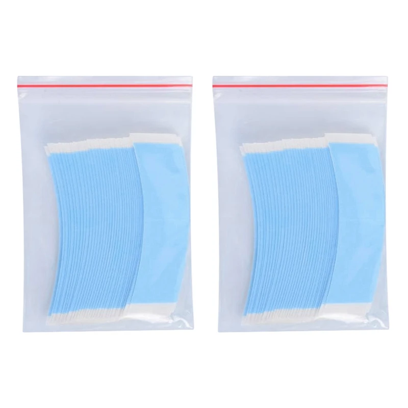 72Pcs/Lot Blue Strong Double Side Tape Extension Wig Tape Fixed Tape Arc Double Sided Tape For Toupee Lace Wig Adhesive