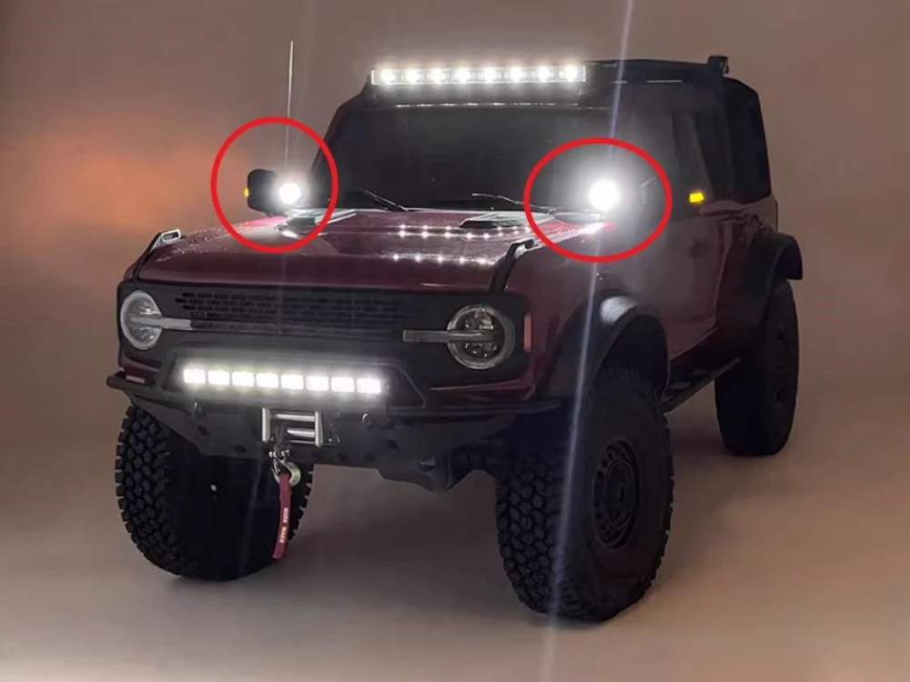 

Front Spotlights Led Lamps set fit Traxxas trx4 2021 bronco body 1/10 Remote Control Car RC Upgrade parts