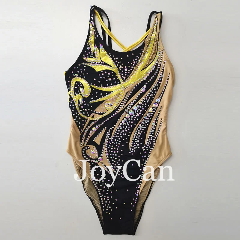 Joycan ชุดว่ายน้ำเด็กผู้หญิงสีดำซิงโครไนซ์ชุดว่ายน้ำสำหรับการแข่งขัน