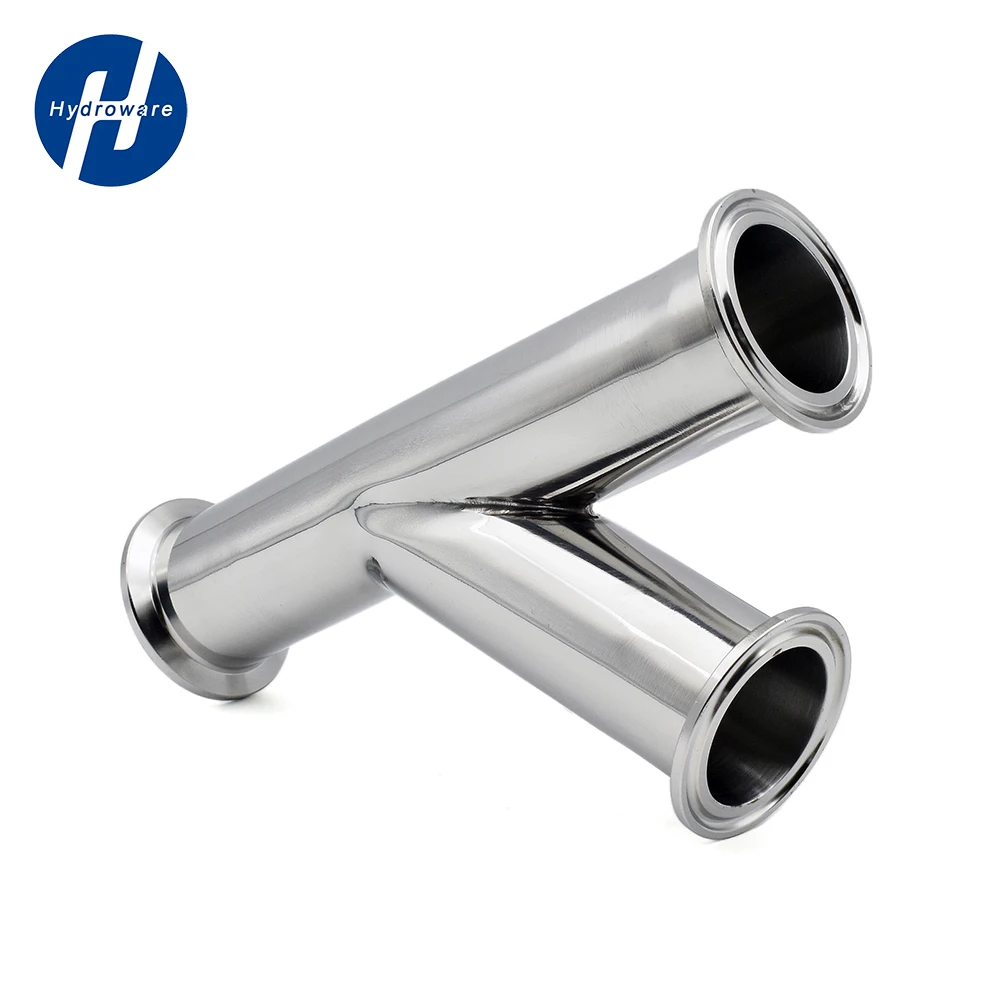 304 Sanitary Stainless Steel Tri Clamp Oblique Y Shaped 3 Way Pipe Outer Diameter 19mm-108mm Fitting Spliter Homebrew