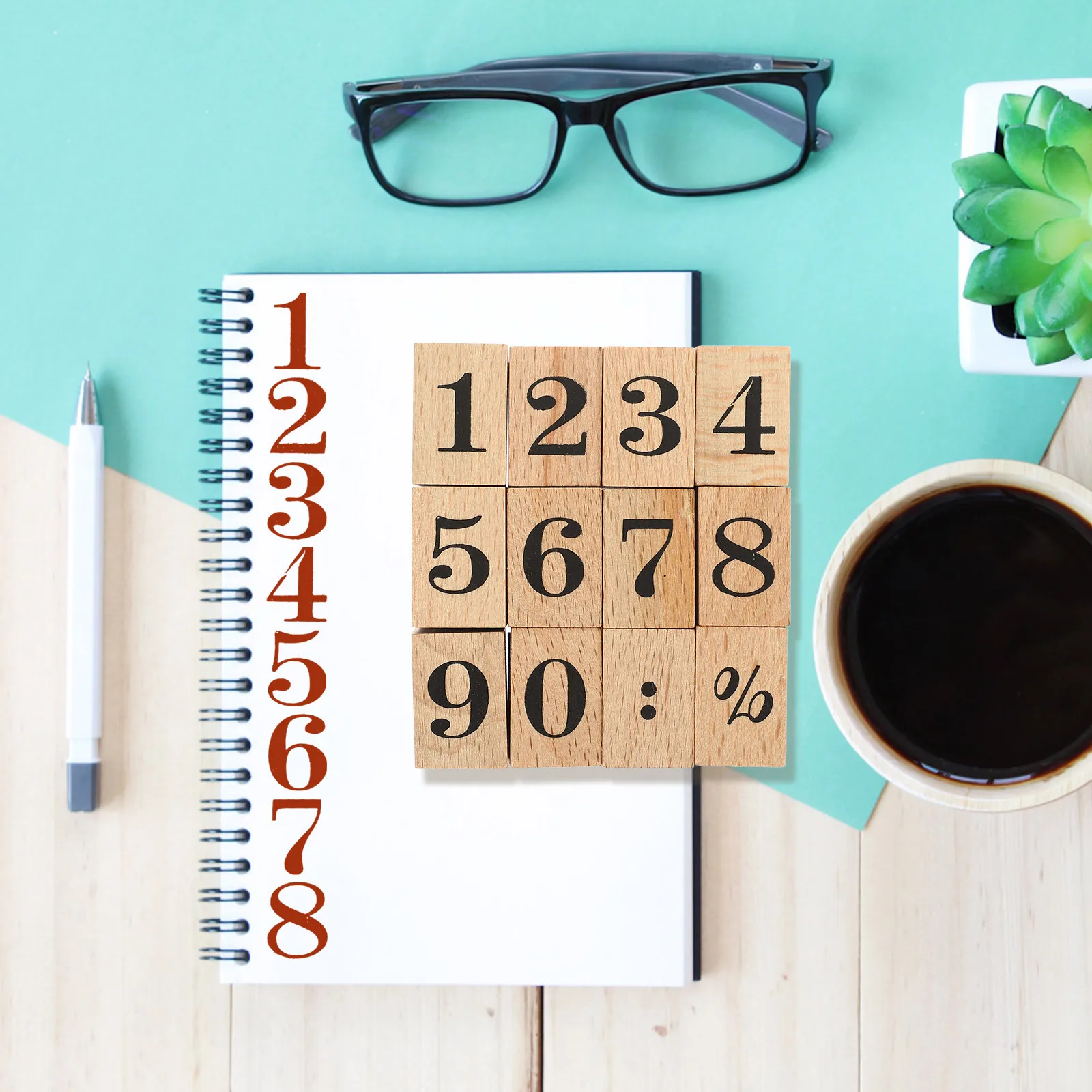 1 مجموعة مجلة خشبية ختم ختم رقم تصميم DIY بها بنفسك الحرف سجل القصاصات بطاقات الملحقات الإبداعية مجلة ختم ختم