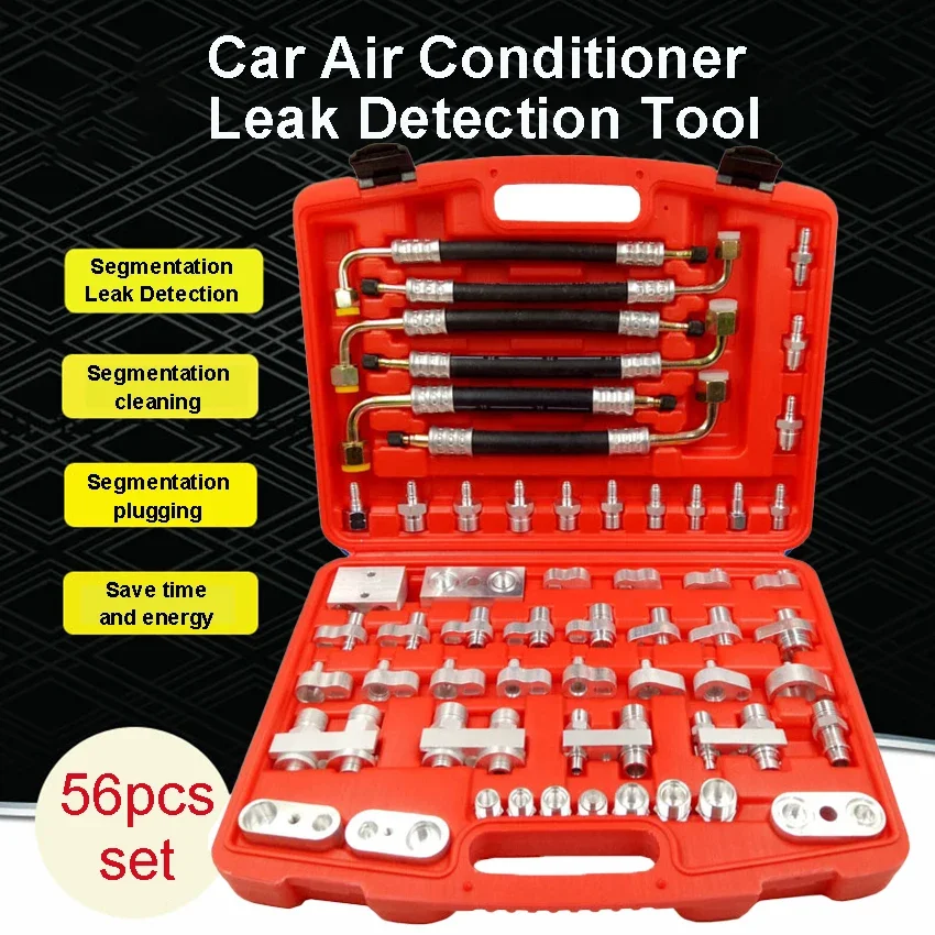 

56pcs car leak detection vehicle excavator auto repair tool air conditioner leak detector air conditioner compressor condenser